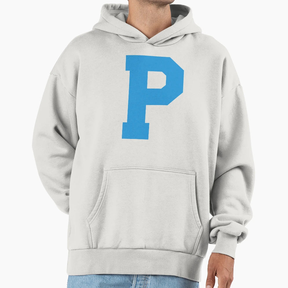 Alphabet Blue P Sports Letter P Hoodie - Fun Novelty Design Unisex - T-Shirt, Sweatshirt, Hoodie