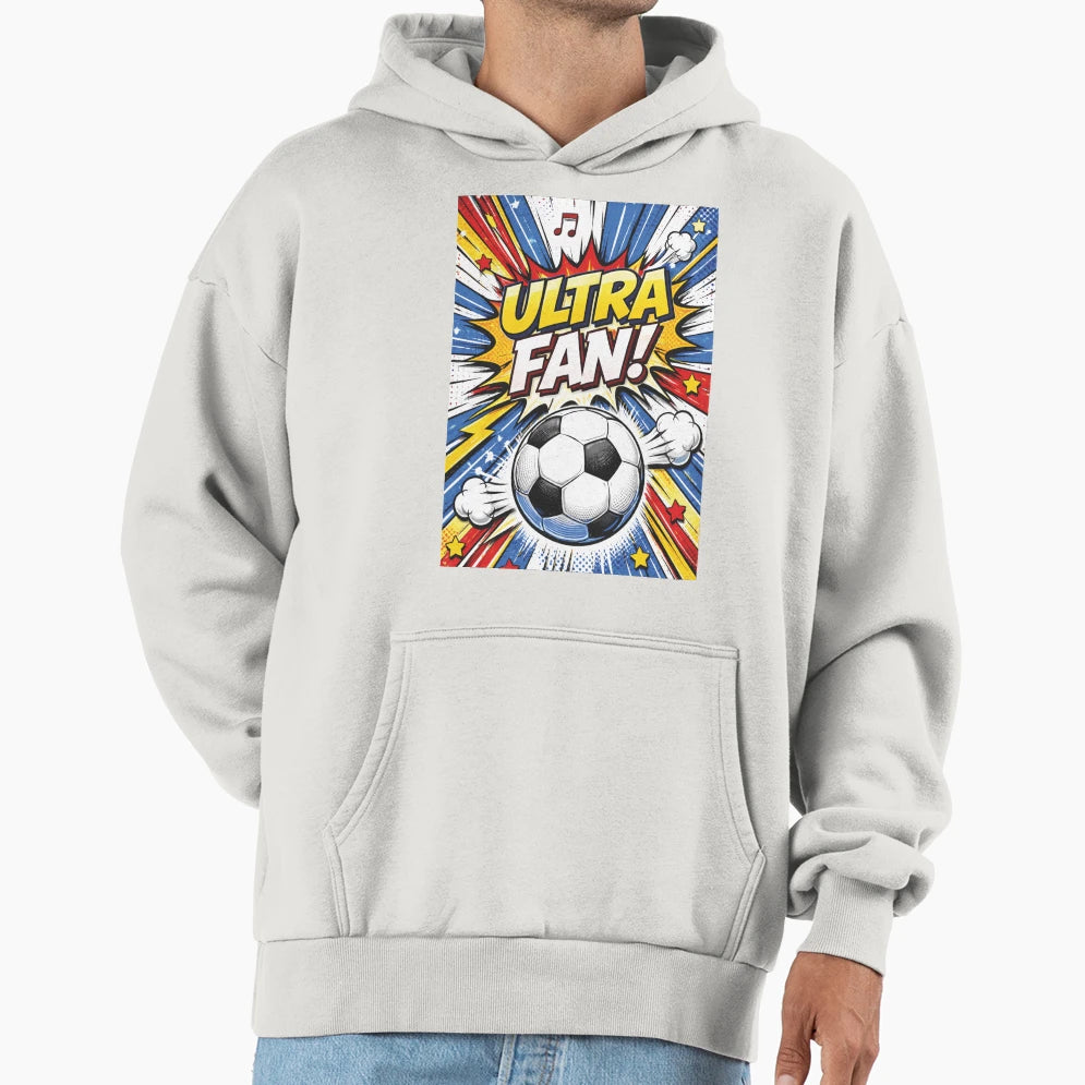 Football Ultra Fan Comic Pop Art Hoodie - Streetwear Style for Adults - T-Shirt, Sweatshirt, Hoodie