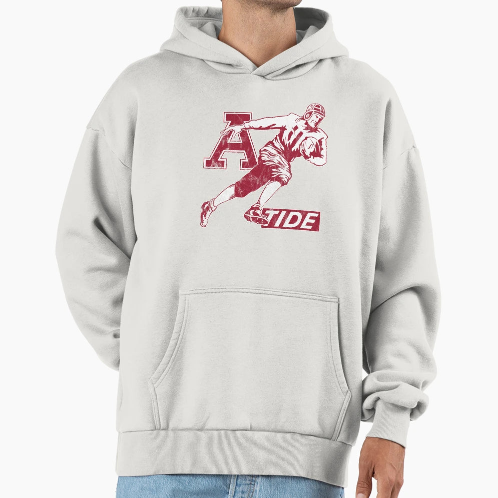 Alabama Tide Football Player Distressed Hoodie - Unique Graphic Unisex - T-Shirt, Sweatshirt, Hoodie