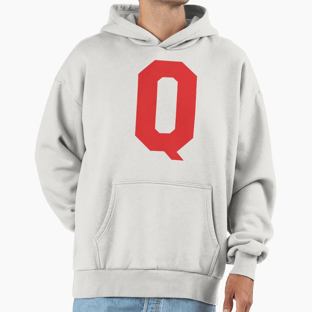 Alphabet Red Q Sports Letter Q Hoodie - Novelty Apparel for Adults - T-Shirt, Sweatshirt, Hoodie