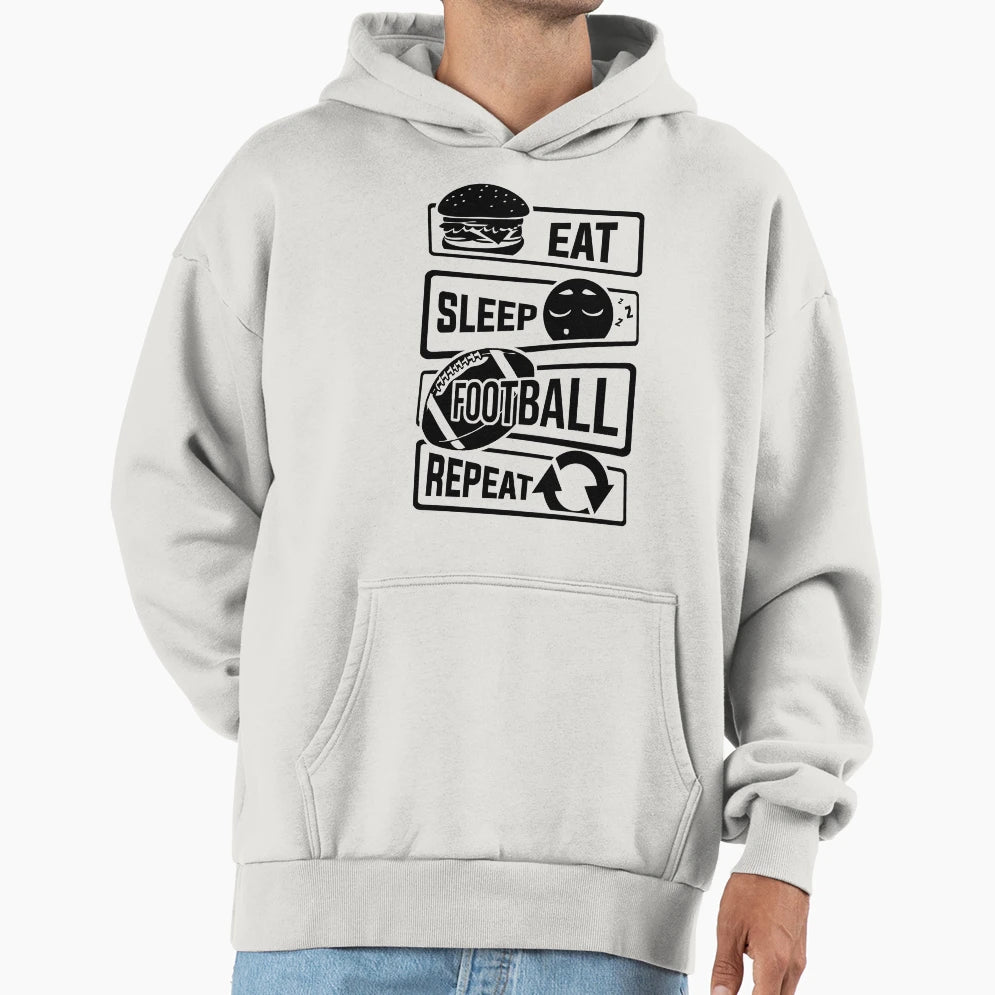 Eat Sleep Football Repeat Touchdown Usa Hoodie - Graphic Print Unisex - T-Shirt, Sweatshirt, Hoodie