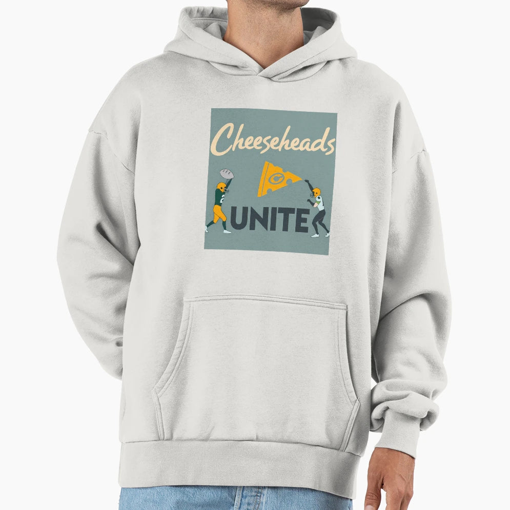 Cheeseheads Unite Passionate Football Hoodie - Custom Art Print Men Women - T-Shirt, Sweatshirt, Hoodie
