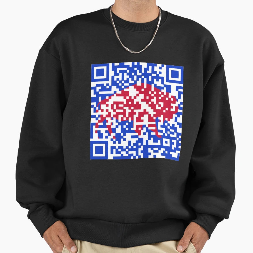 Buffalo Bills Shout Song Qr Code Sweatshirt - Unique Graphic Unisex - T-Shirt, Sweatshirt, Hoodie