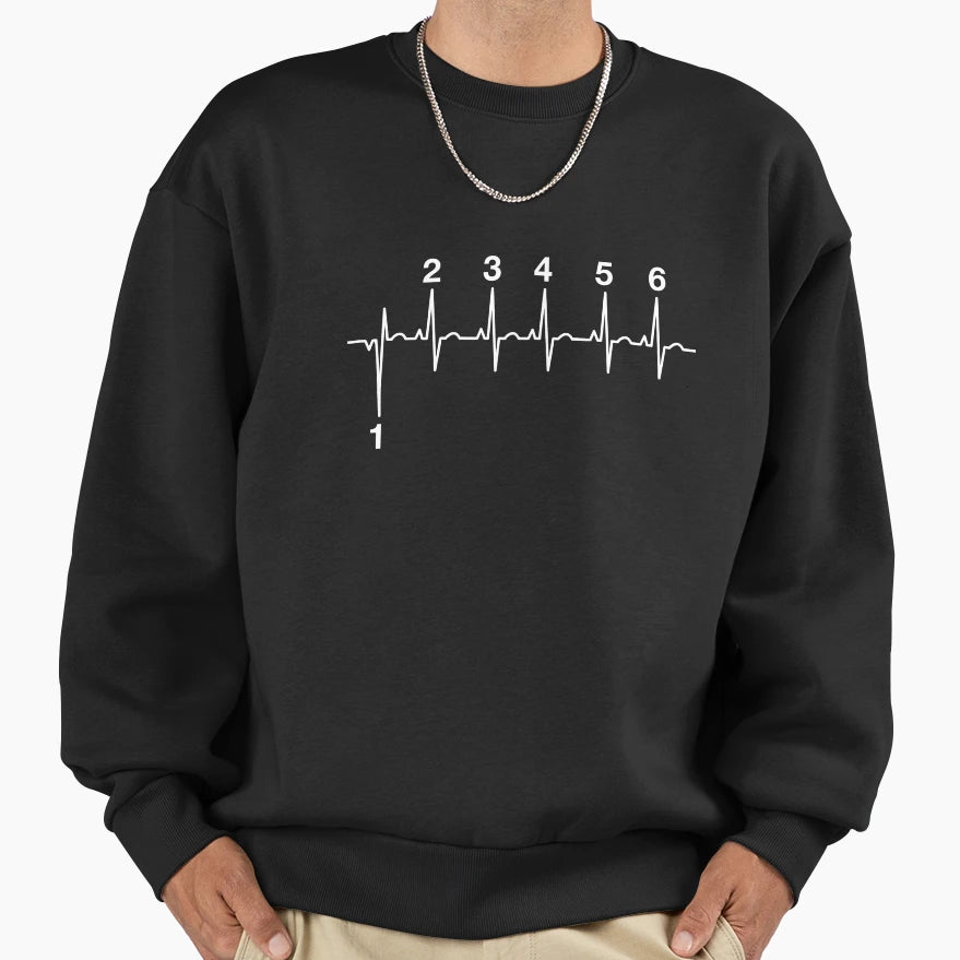Motorcycle Heartbeat Gear Shift Sweatshirt - Unique Graphic Men Women - T-Shirt, Sweatshirt, Hoodie