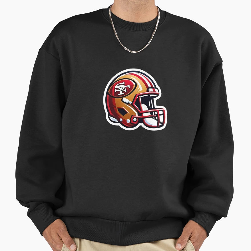 Red Gold Helmet Icon Sweatshirt - Aesthetic Graphic for Adults - T-Shirt, Sweatshirt, Hoodie