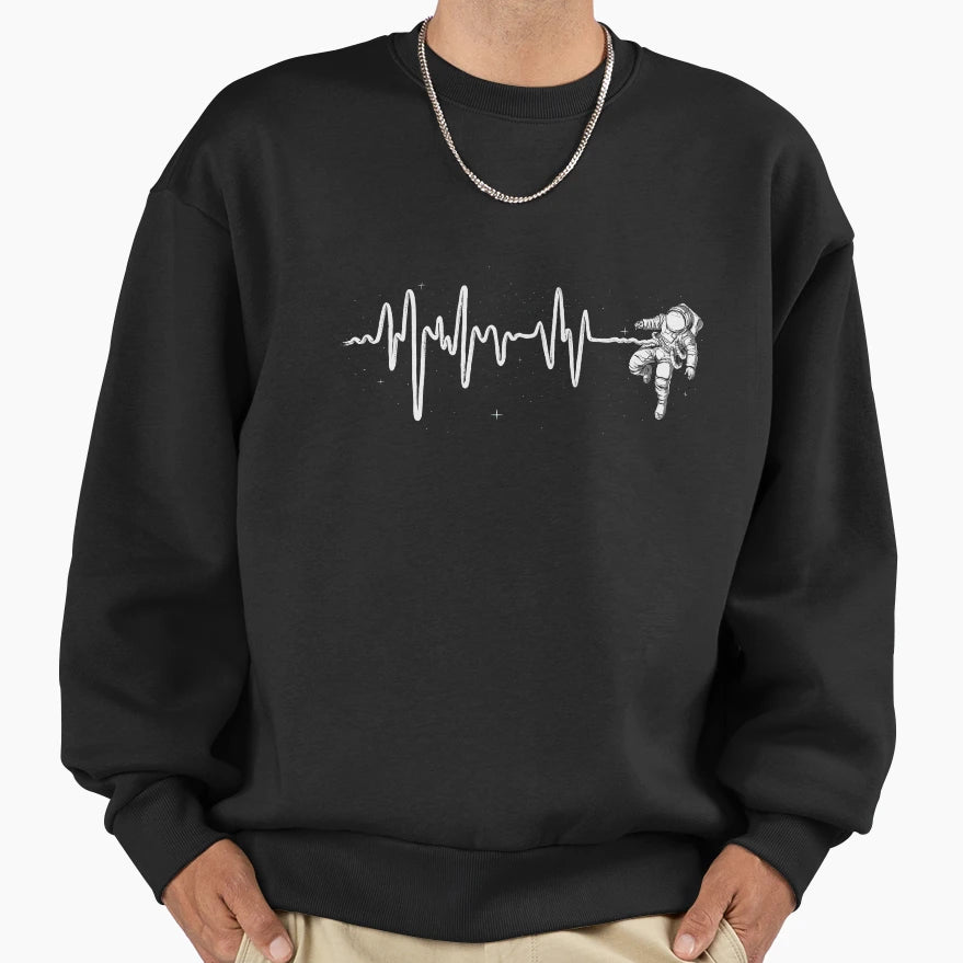 Space Heartbeat Sweatshirt - Casual Everyday Wear for Adults - T-Shirt, Sweatshirt, Hoodie