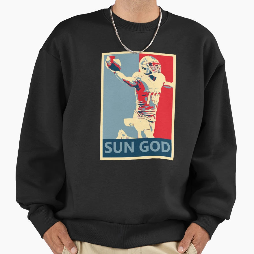 Amon Ra St Brown Lions Sun God Sweatshirt - Custom Art Print for Adults - T-Shirt, Sweatshirt, Hoodie