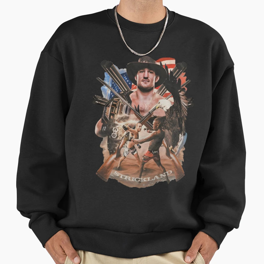 Sean Strickland Captain America Sweatshirt - Custom Art Print Men Women - T-Shirt, Sweatshirt, Hoodie