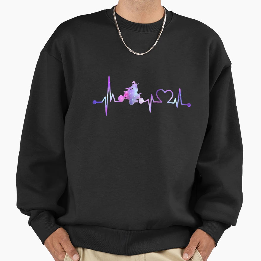 Atv Bicycle Heartbeat Galaxy Sweatshirt - Custom Art Print Men Women - T-Shirt, Sweatshirt, Hoodie