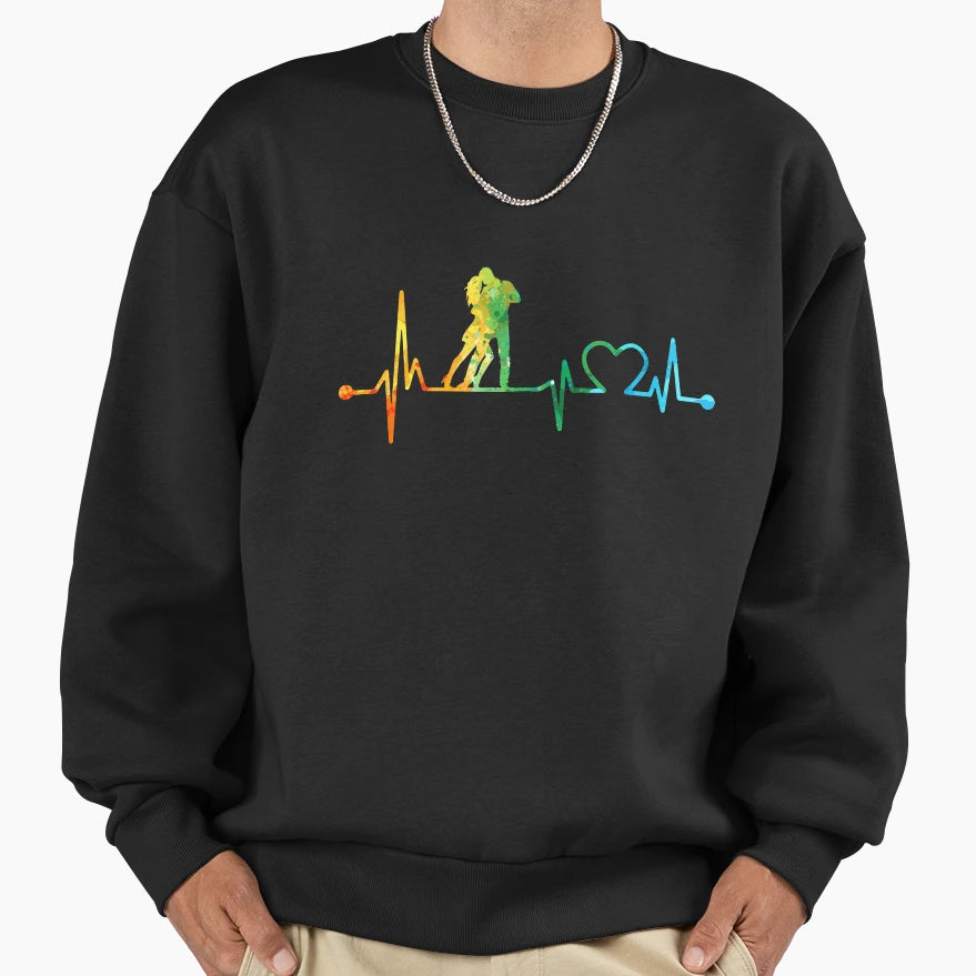 Bachata Heartbeat Watercolor Sweatshirt - Novelty Apparel Men Women - T-Shirt, Sweatshirt, Hoodie