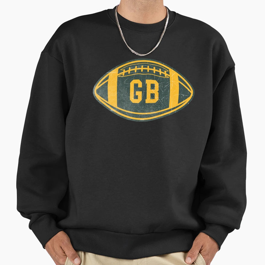 Green Bay Throwback Football Sweatshirt - Casual Everyday Wear Unisex - T-Shirt, Sweatshirt, Hoodie