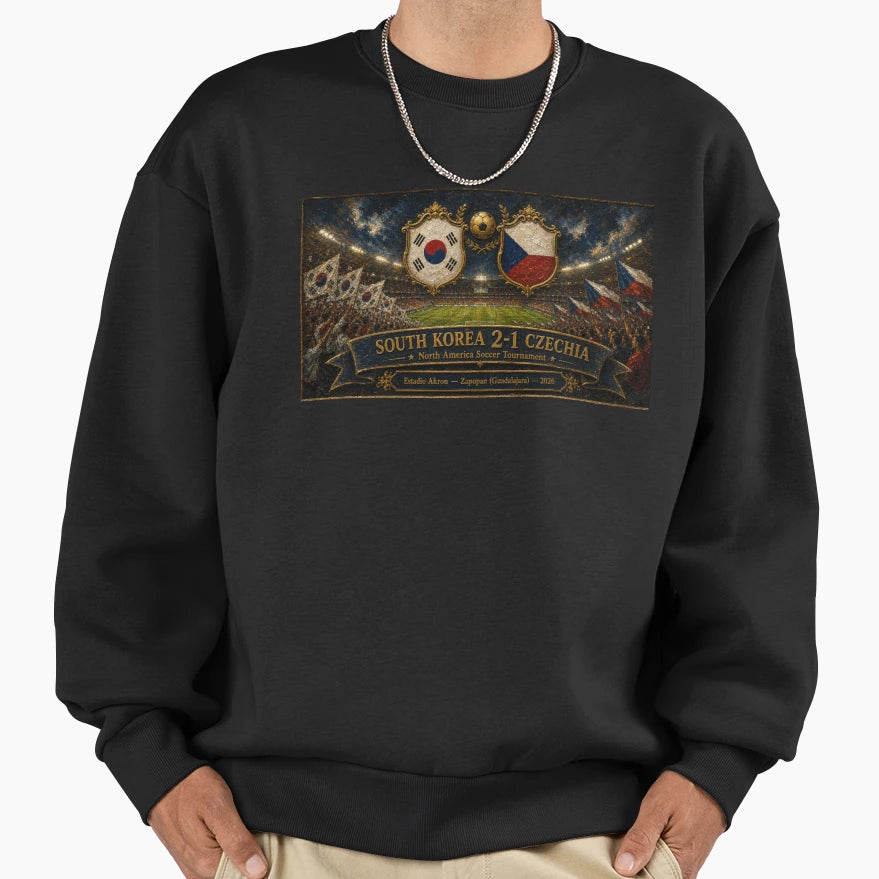 South Korea Vs Czechia Match Sweatshirt - Aesthetic Graphic for Adults - T-Shirt, Sweatshirt, Hoodie