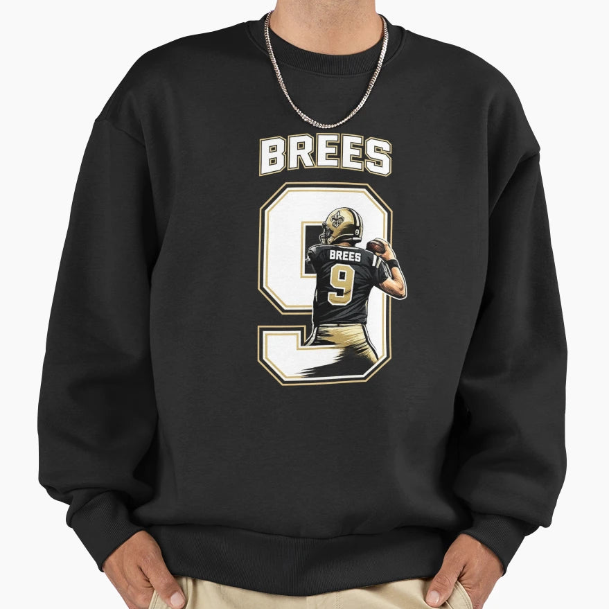Drew Brees New Orleans Number 9 Sweatshirt - Fun Novelty Design Men Women - T-Shirt, Sweatshirt, Hoodie