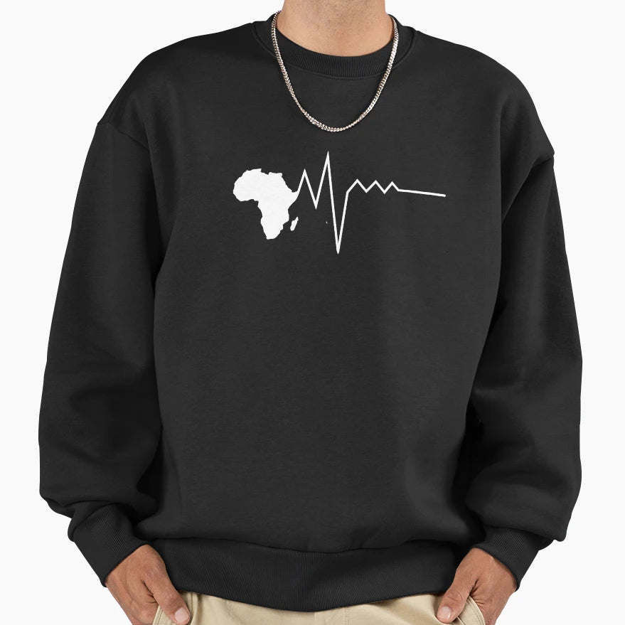 Africa Heartbeat Sweatshirt - Unique Graphic for Adults - T-Shirt, Sweatshirt, Hoodie
