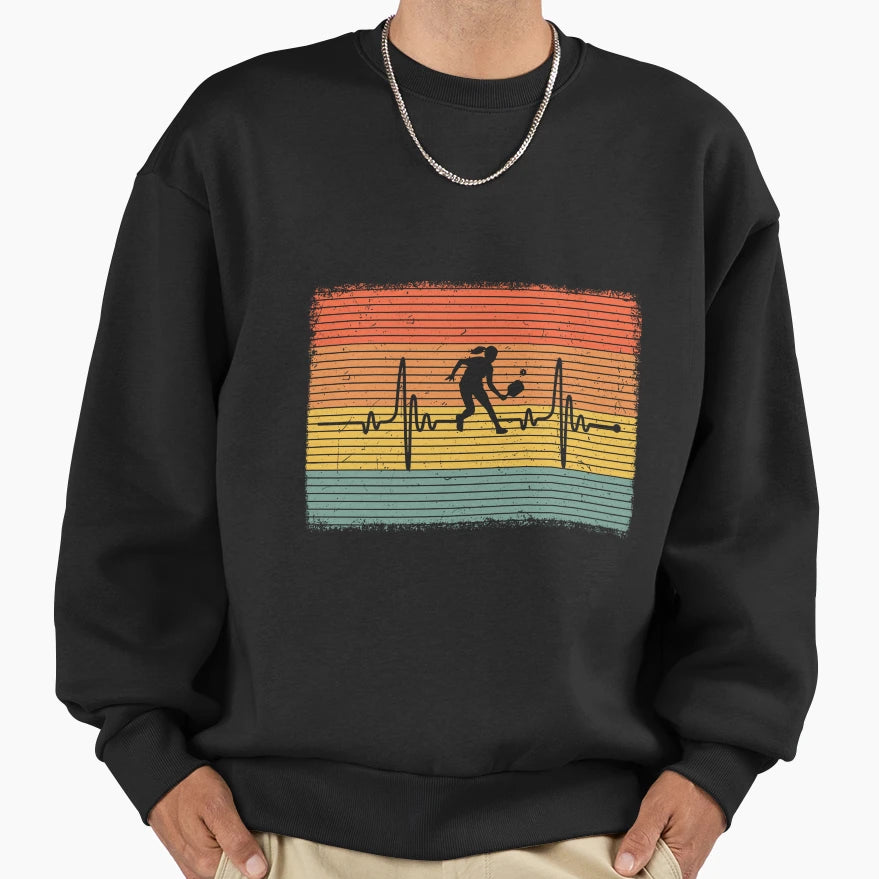 Pickleball Heartbeat Sweatshirt - Graphic Print Unisex - T-Shirt, Sweatshirt, Hoodie