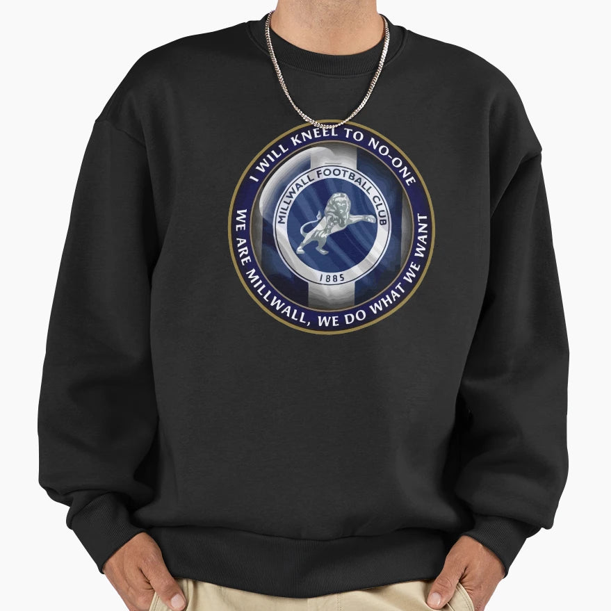 Millwall Kneel To No One Sweatshirt - Minimalist Print for Adults - T-Shirt, Sweatshirt, Hoodie