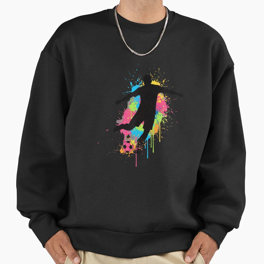 Soccer Player Kicking Ball Football Sweatshirt - Minimalist Print Unisex - T-Shirt, Sweatshirt, Hoodie