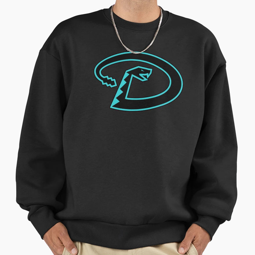 Black And Teal D Snake Sweatshirt - Trendy Graphic for Adults - T-Shirt, Sweatshirt, Hoodie