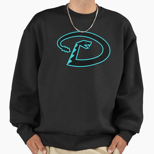 Black And Teal D Snake Sweatshirt - Trendy Graphic for Adults - T-Shirt, Sweatshirt, Hoodie