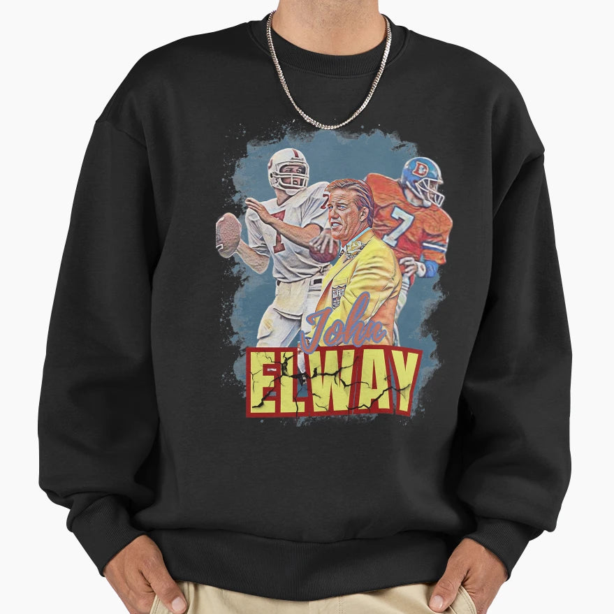 John Elway Sweatshirt - Custom Art Print Men Women - T-Shirt, Sweatshirt, Hoodie
