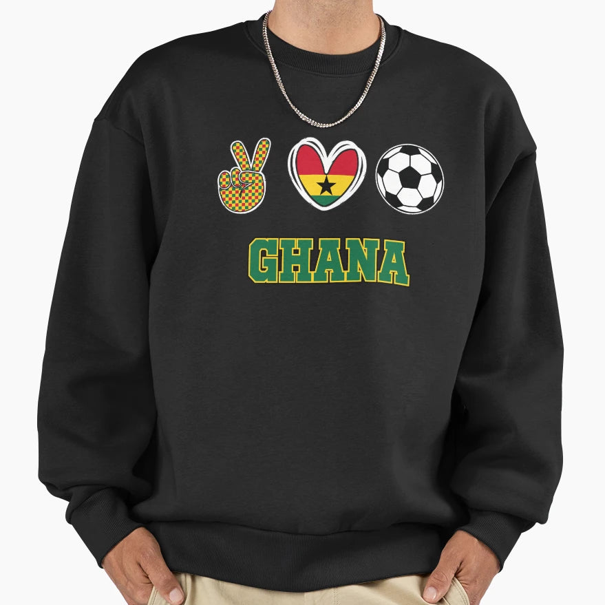 Ghana Inspired Everyday Sweatshirt - Custom Art Print for Adults - T-Shirt, Sweatshirt, Hoodie
