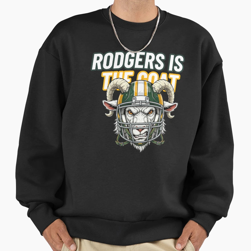 Rodgers Is Goat Greatest Qb All Time Sweatshirt - Aesthetic Graphic Unisex - T-Shirt, Sweatshirt, Hoodie