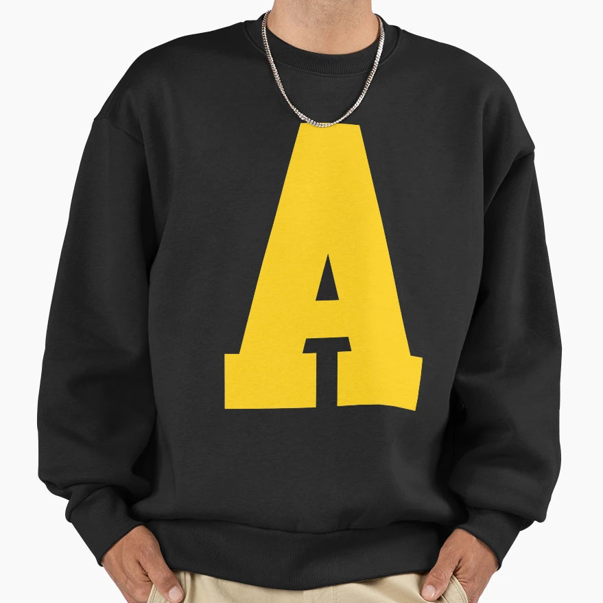 Alphabet Yellow Sports Letter Sweatshirt - Unique Graphic for Adults - T-Shirt, Sweatshirt, Hoodie