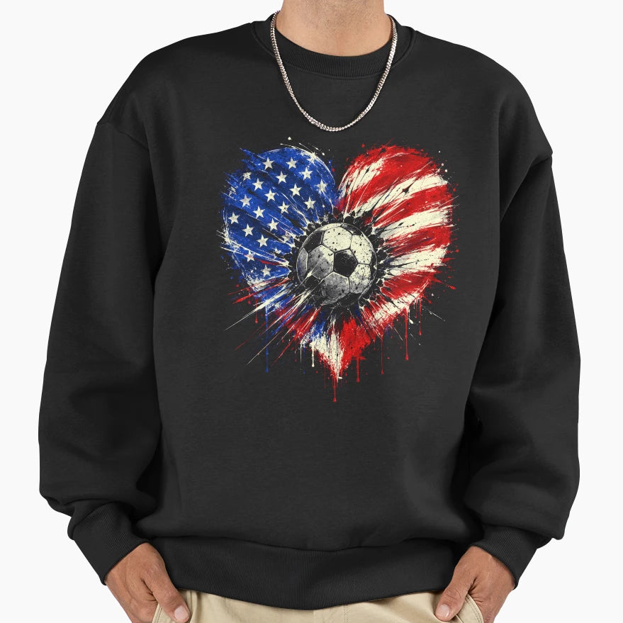 Patriotic Soccer 4Th July Usa Sweatshirt - Novelty Apparel for Adults - T-Shirt, Sweatshirt, Hoodie