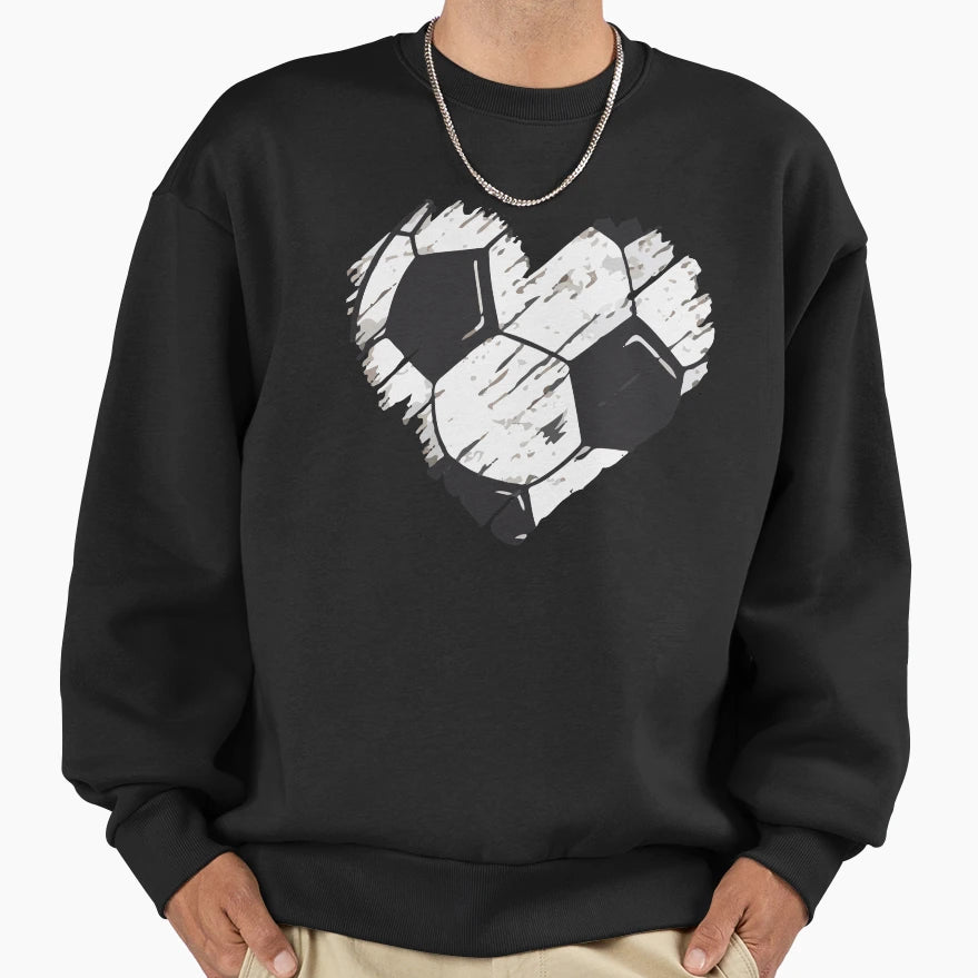 Distressed Soccer Heart Soccer Mom Sweatshirt - Streetwear Style Unisex - T-Shirt, Sweatshirt, Hoodie