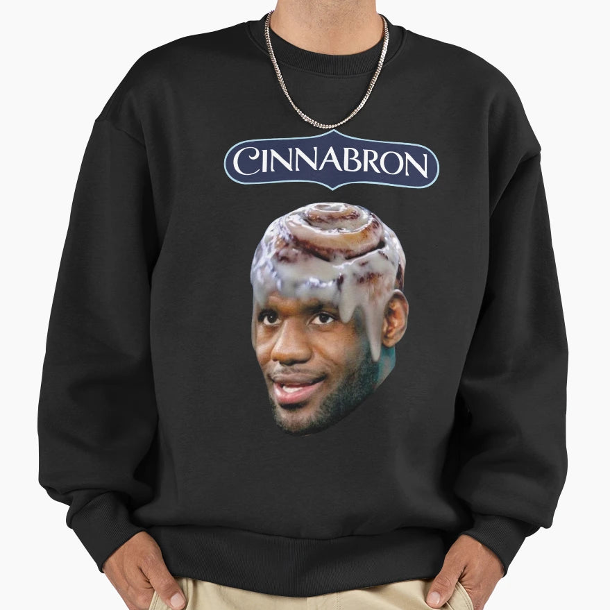 Cinnabron Funny Lebron Cinnabon Sweatshirt - Minimalist Print for Adults - T-Shirt, Sweatshirt, Hoodie