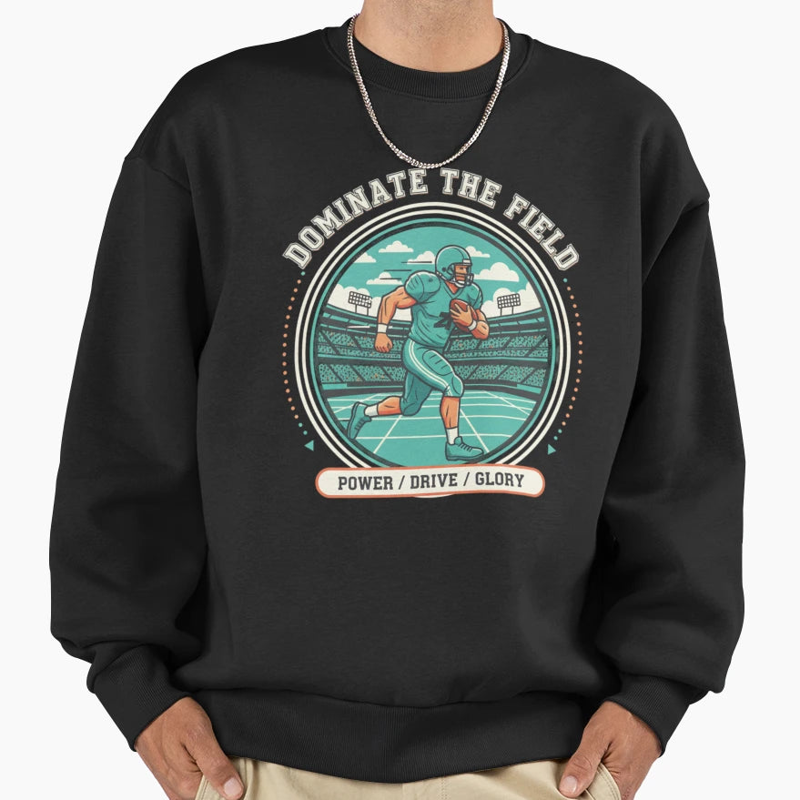 American Football Dominates Field Sweatshirt - Aesthetic Graphic for Adults - T-Shirt, Sweatshirt, Hoodie
