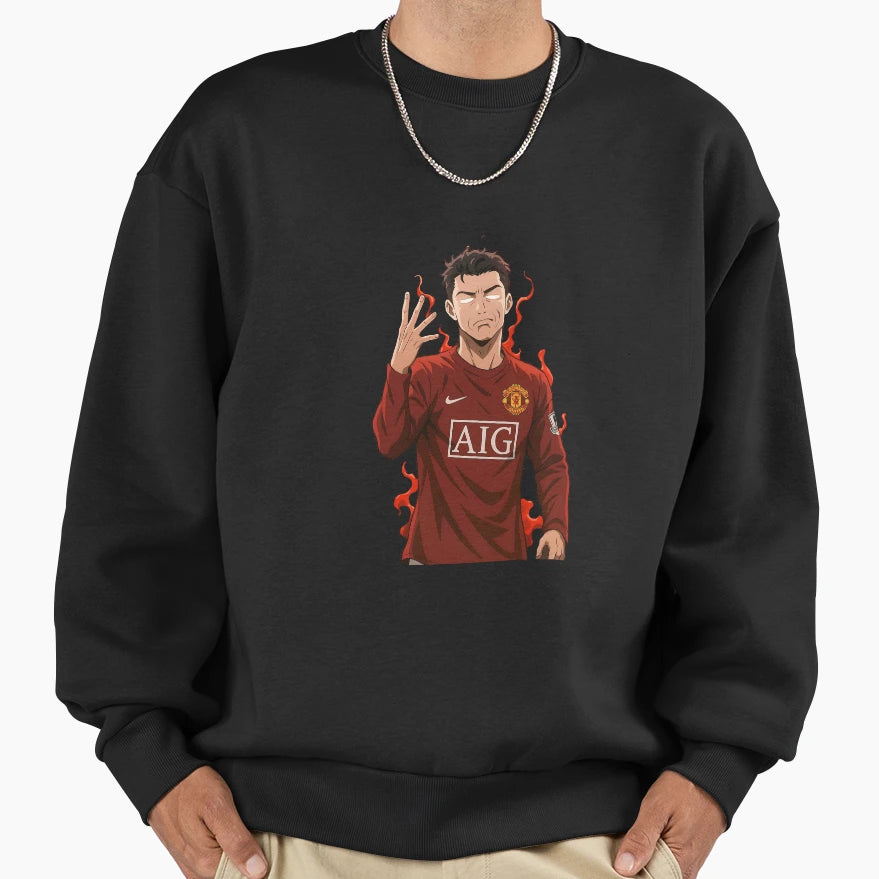 Cristiano Ronaldo Anime Art Blue Sweatshirt - Custom Art Print Men Women - T-Shirt, Sweatshirt, Hoodie
