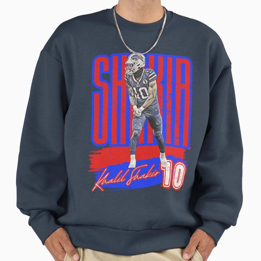 Khalil Shakir Buffalo Bills Football Art Sweatshirt - Unique Graphic Unisex - T-Shirt, Sweatshirt, Hoodie