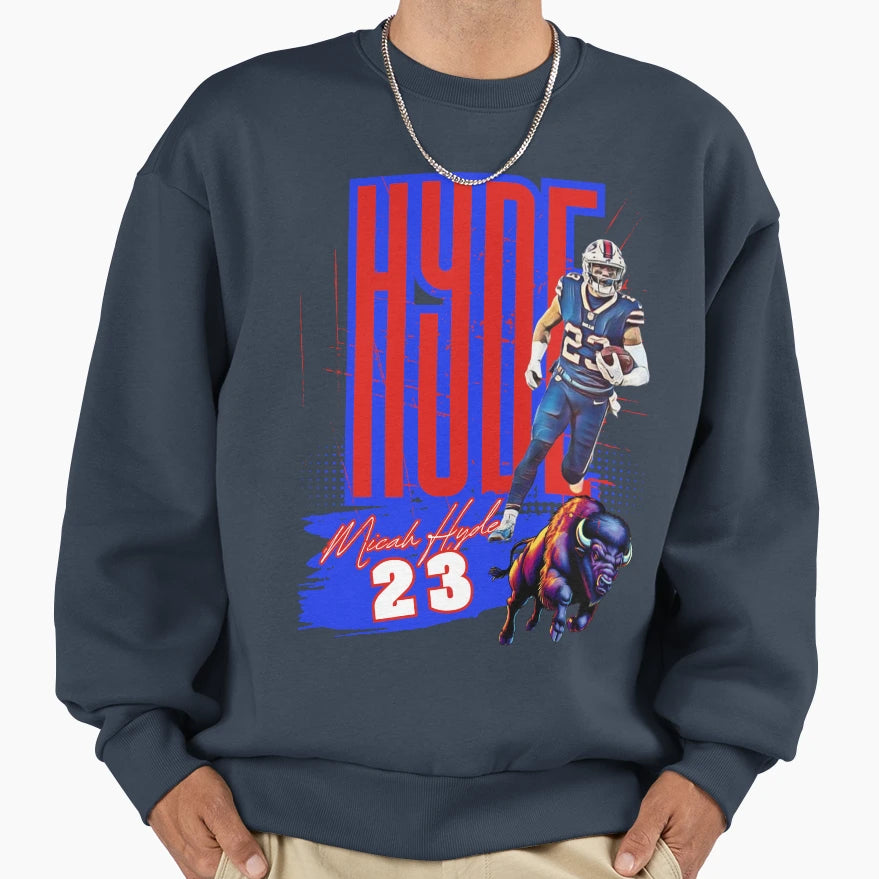 Micah Hyde 23 Buffalo Bills Sweatshirt - Minimalist Print Men Women - T-Shirt, Sweatshirt, Hoodie