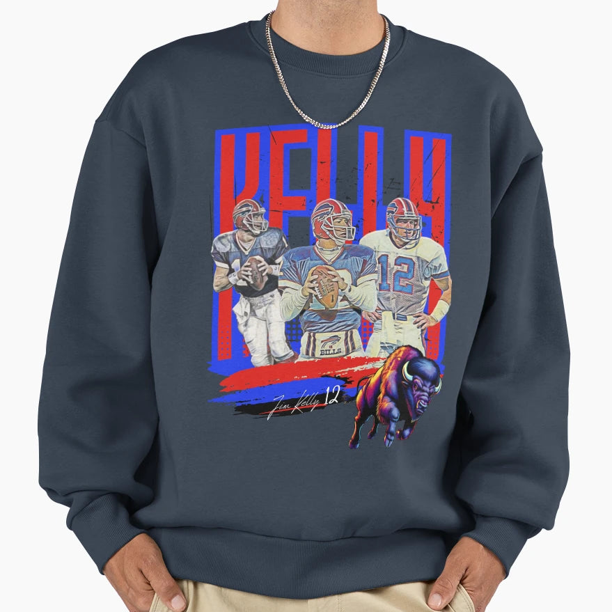 Jim Kelly Buffalo Bills Legendary Sweatshirt - Casual Everyday Wear Unisex - T-Shirt, Sweatshirt, Hoodie