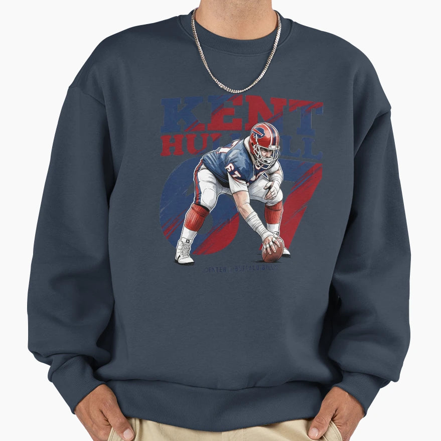 Kent Hull 67 Buffalo Football Legend Sweatshirt - Graphic Print Unisex - T-Shirt, Sweatshirt, Hoodie
