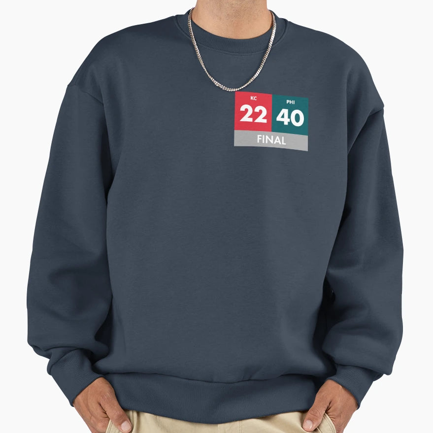 Super Bowl Lix Final Score Sweatshirt - Trendy Graphic Unisex - T-Shirt, Sweatshirt, Hoodie