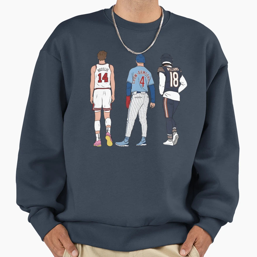Chicago Big 3 Sweatshirt - Graphic Print Unisex - T-Shirt, Sweatshirt, Hoodie