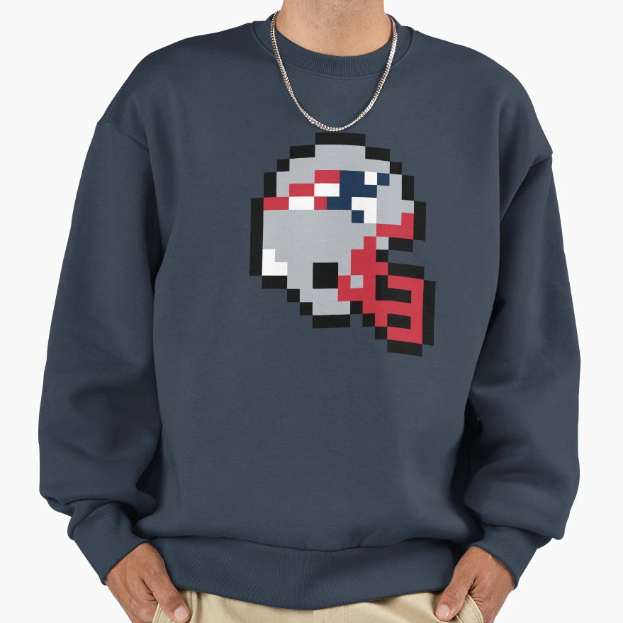 New England Patriots 8 Bit Football Sweatshirt - Trendy Graphic for Adults - T-Shirt, Sweatshirt, Hoodie