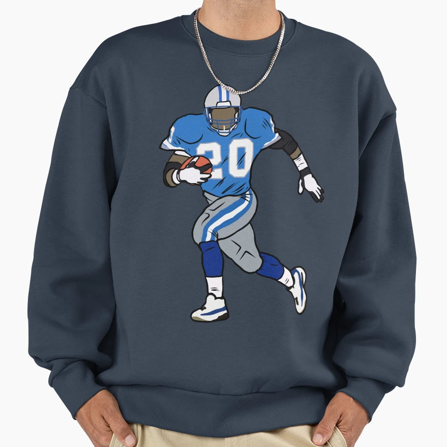 Barry Sanders Running Sweatshirt - Graphic Print Unisex - T-Shirt, Sweatshirt, Hoodie