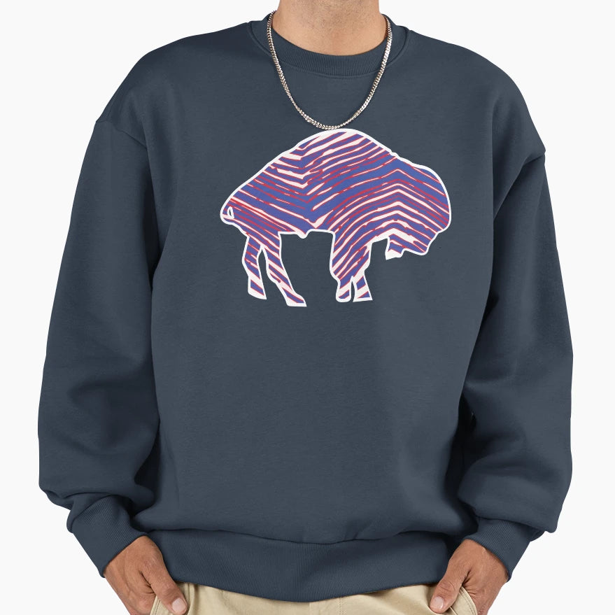 Zebra Stripe Buffalo Sweatshirt - Streetwear Style Unisex - T-Shirt, Sweatshirt, Hoodie