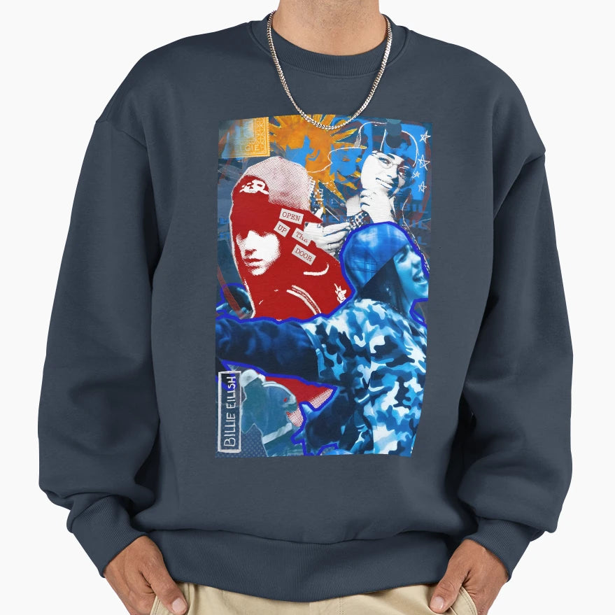 Billie Hit Me Hard And Soft Sweatshirt - Casual Everyday Wear Men Women - T-Shirt, Sweatshirt, Hoodie