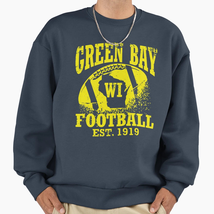 Green Bay Football Sweatshirt - Minimalist Print for Adults - T-Shirt, Sweatshirt, Hoodie