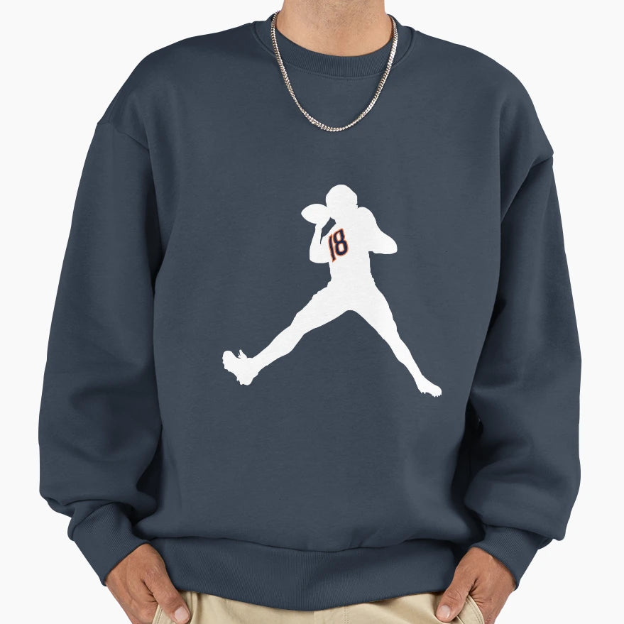 CW White Jumpman Logo Sweatshirt - Fun Novelty Design Men Women - T-Shirt, Sweatshirt, Hoodie