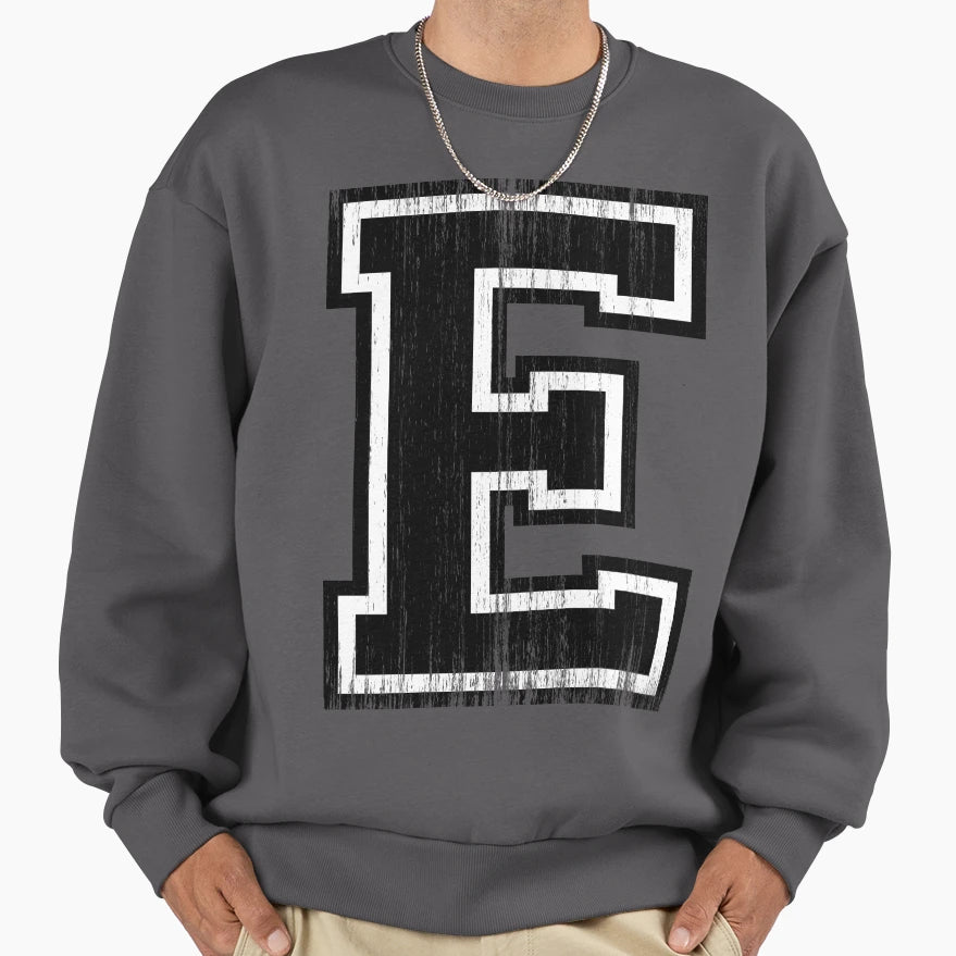 Big Varsity Letter E Sweatshirt - Fun Novelty Design for Adults - T-Shirt, Sweatshirt, Hoodie