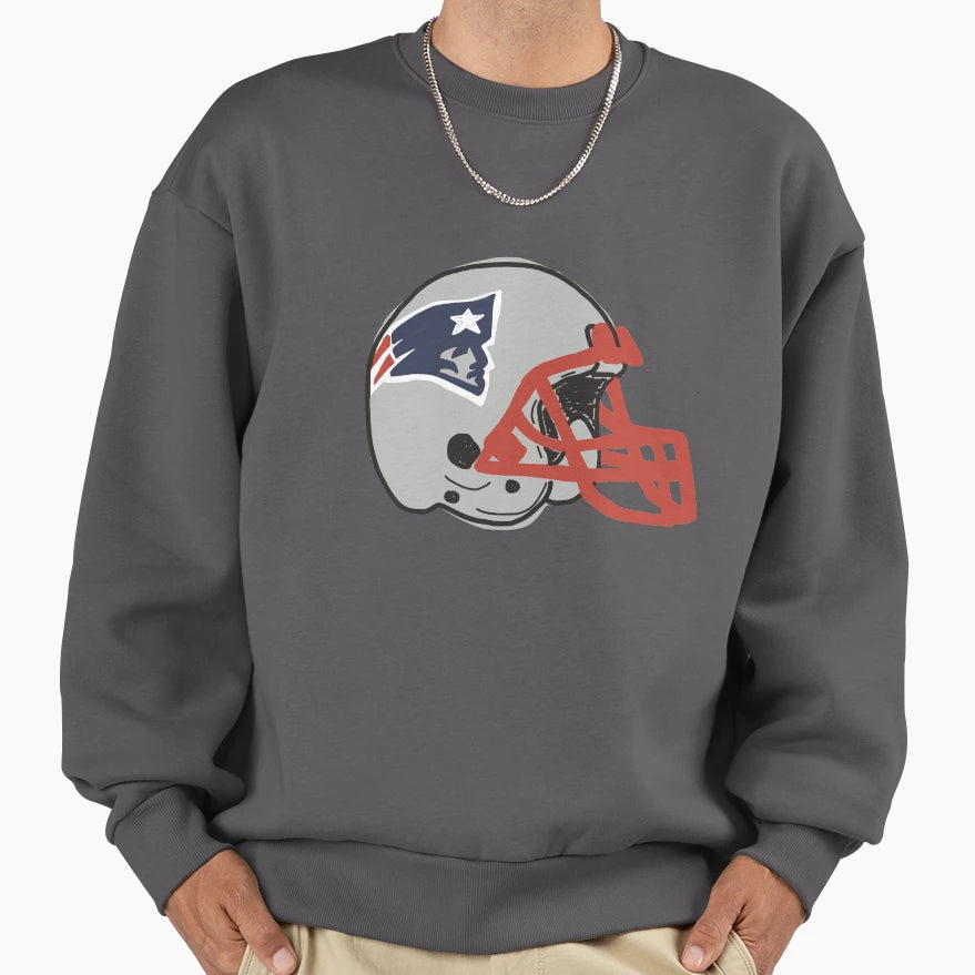 Patriots Helmet Sweatshirt - Casual Everyday Wear Men Women - T-Shirt, Sweatshirt, Hoodie