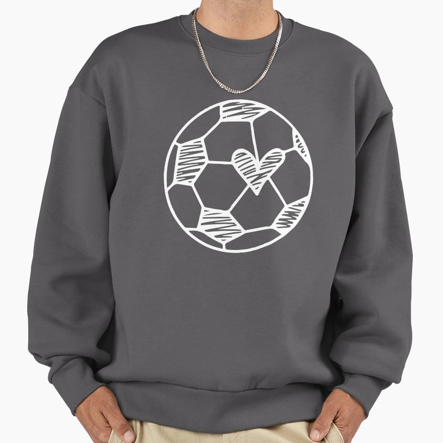 Soccer Heart Soccer Ball Soccer Sweatshirt - Custom Art Print for Adults - T-Shirt, Sweatshirt, Hoodie