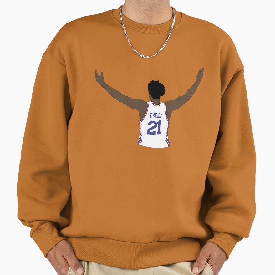 Joel Embiid Embrace Crowd Sweatshirt - Aesthetic Graphic Men Women - T-Shirt, Sweatshirt, Hoodie