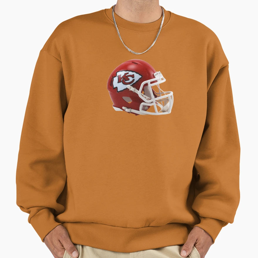 Helmet Chiefs Icon Sweatshirt - Novelty Apparel for Adults - T-Shirt, Sweatshirt, Hoodie