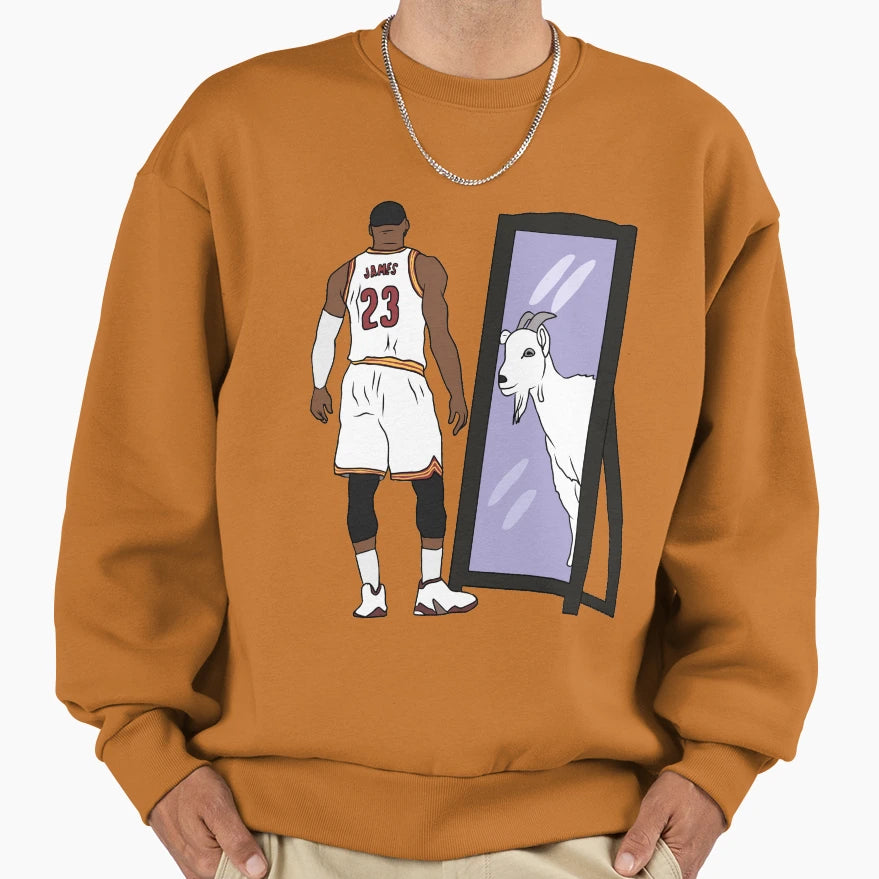 Lebron James Mirror Goat Cleveland Sweatshirt - Graphic Print Unisex - T-Shirt, Sweatshirt, Hoodie